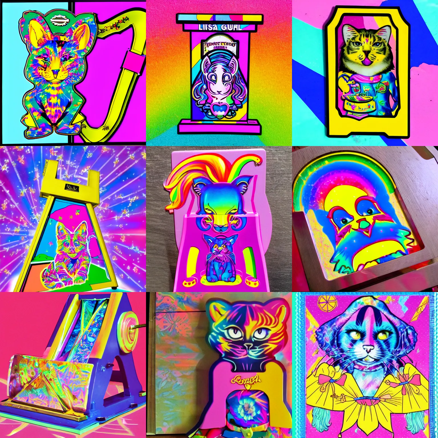 Prompt: lisa frank guillotine