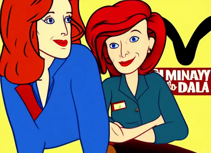 Image similar to dana scully in the style of ( 1 9 7 6 ) disney animation