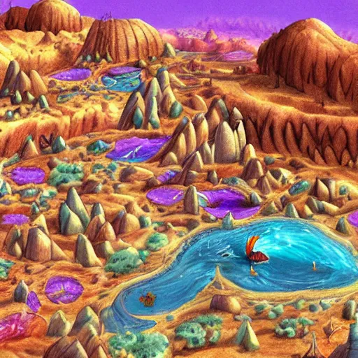 Image similar to full color fantasy art of a desert kingdom