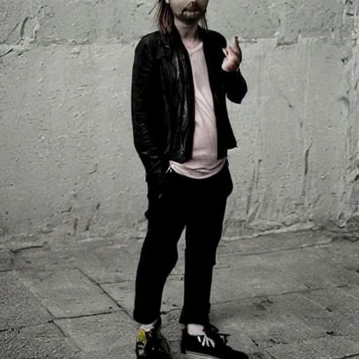 Prompt: Thom Yorke dressed in Kawaii style