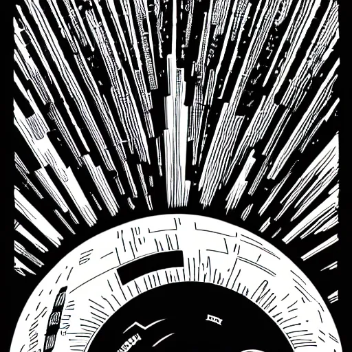 Image similar to mcbess illustration of an exploding death star