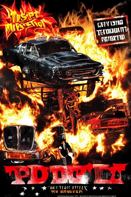 Prompt: a photographic ad for jiffy pop popcorn in the style of the cover to twisted metal : black ( 2 0 0 1 ) and the cover of manhunt ( 2 0 0 3 )