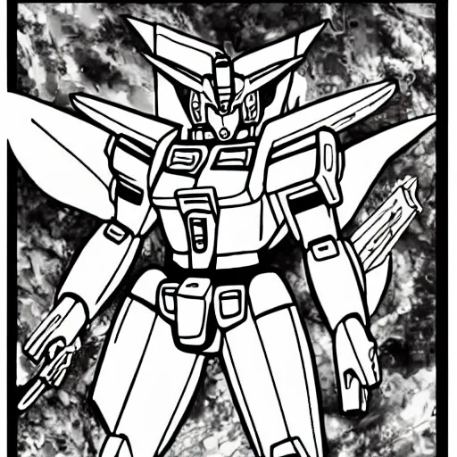 Image similar to Gundam coloring sheet.