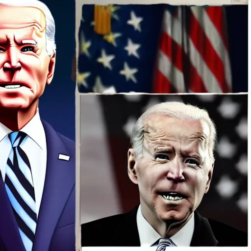 Image similar to evil joe biden, handdrawn high quality high detail