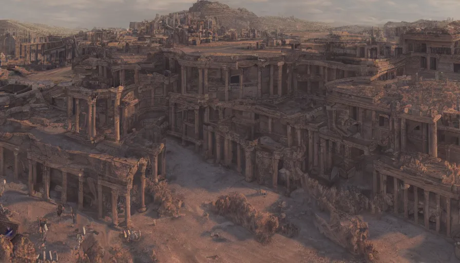 Image similar to Agrigento, Italy ruins in Mad Max, hyperdetailed, artstation, cgsociety, 8k