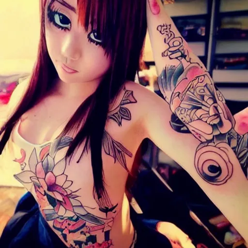 Image similar to chibi anime kawaii tattoo cute vhibi anime girl tattoo