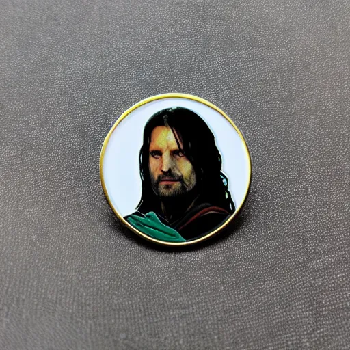 Prompt: aragorn enamel pin