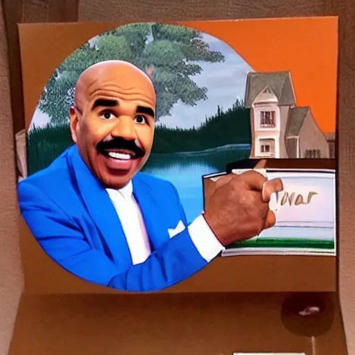 Prompt: steve harvey as bob ross