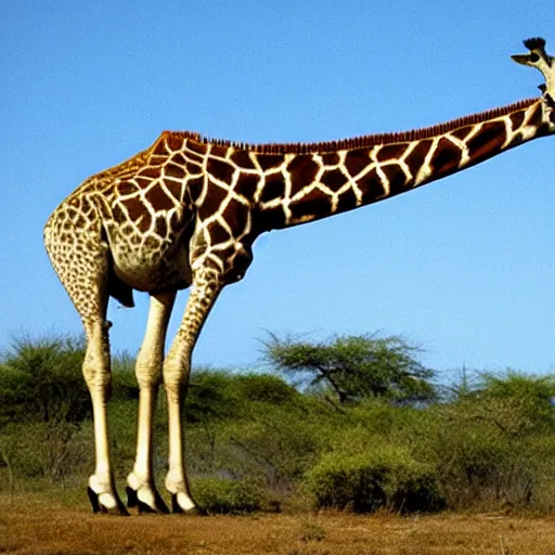 Prompt: proof giraffes aren't real, they are actually robots made by man