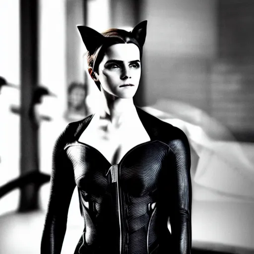 Image similar to Emma Watson as Catwoman, XF IQ4, f/1.4, ISO 200, 1/160s, Adobe Photoshop, DxO Photolab, Sense of Depth, AI enhanced, HDR, in-frame