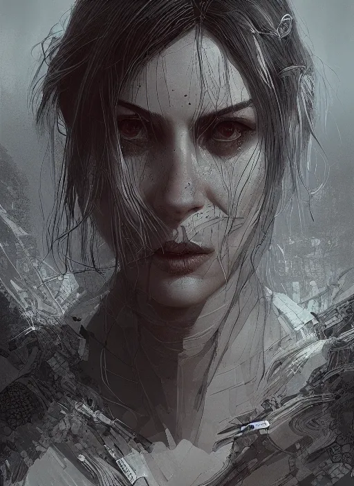 Prompt: portrait, she who collects souls, Dynamic lighting, cinematic, establishing shot, extremely high detail, photo realistic, cinematic lighting, pen and ink, intricate line drawings, post processed, concept art, artstation, matte painting, style by Raphael Lacoste, Eddie Mendoza