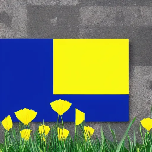 Prompt: ukraine flag in the shape of flower