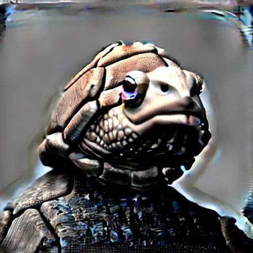 Image similar to mitch mcconnell sticking his head out of a turtle shell, octane render, unreal 5 engine