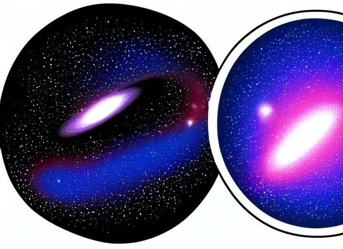 Image similar to a minimalistic sticker illustration of a galaxy, minimalism, artstation, minimalistic post stamp 4 k