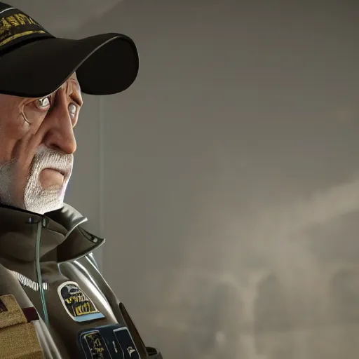 Image similar to Mike Ehrmantraut as a Rainbox six siege operator, 4k, highly detailed