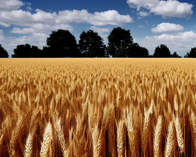 Image similar to walter white and gustavo fring facing each other in a wheat field, long shot, side view, 3 5 mm photograph, 8 k resolution, wide shot, sharp lens