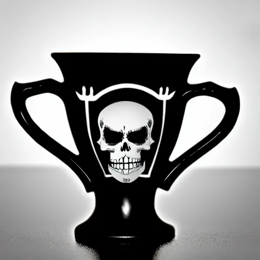 Image similar to a gothic style cup with a skeleton and the word'gamimg'on it