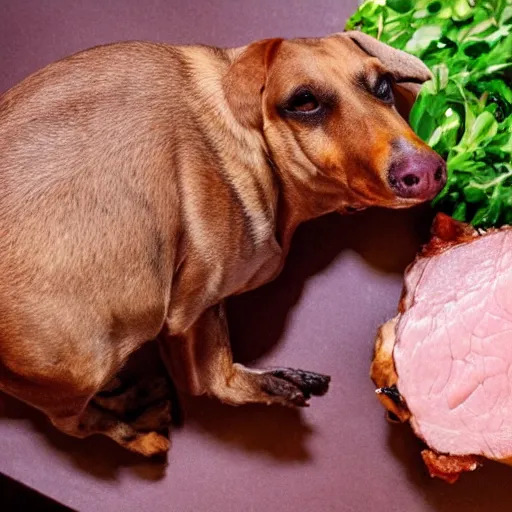 Prompt: dog vs pork chop