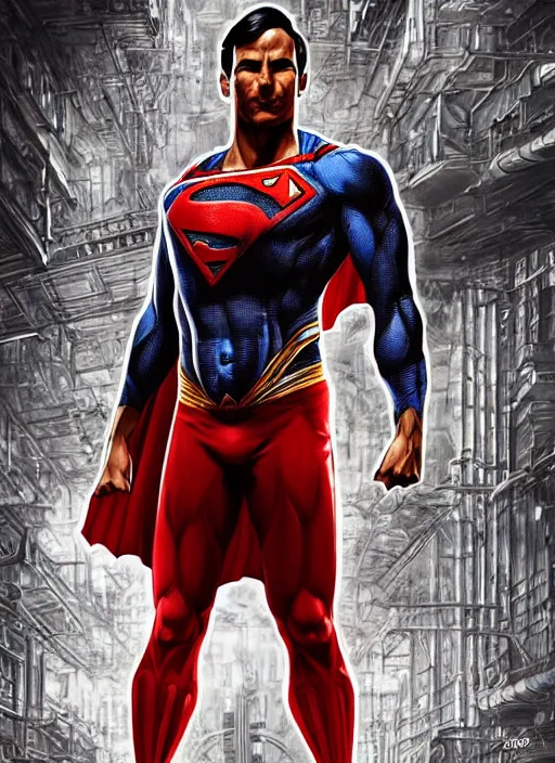 Prompt: portrait of crossfit sprinter superman!, futuristic detailed ornate cyberpunk costume!, red and black costume!!!, pale skin!, no logo!!!, painted art by tsuyoshi nagano, greg rutkowski, artgerm, alphonse mucha, spike painting