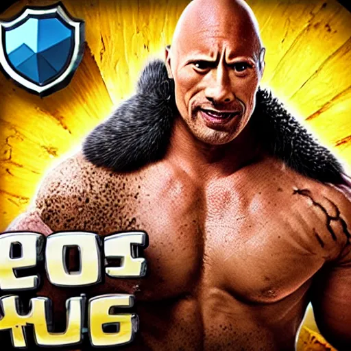 Image similar to dwayne the rock johnson hog rider clash of clans