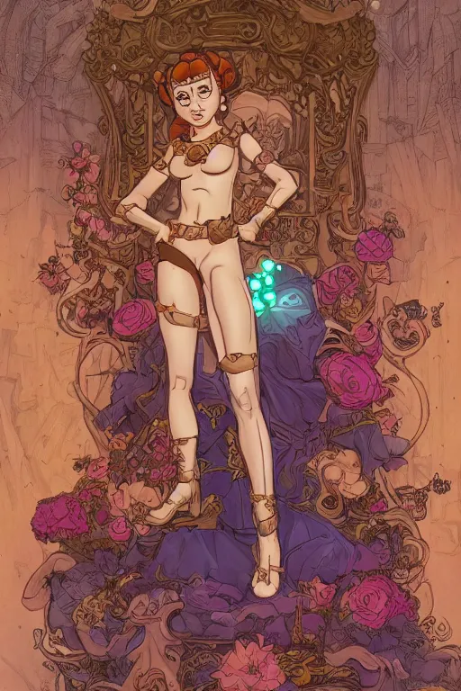 Image similar to scooby doo dressed as slave princess leia, ornate, beautiful, atmosphere, vibe, flowers, concept art illustration, color page, 4 k, tone mapping, doll, akihiko yoshida, james jean, andrei riabovitchev, marc simonetti, yoshitaka amano, digital illustration, greg rutowski, volumetric lighting, sunbeams, particles