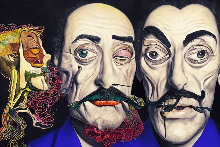 Image similar to portrait of a uncanny painter by Chor Boogie and Salvador Dali collaboration