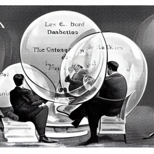 Image similar to 1 9 2 9 bankers, dreaming in a bubble about the future