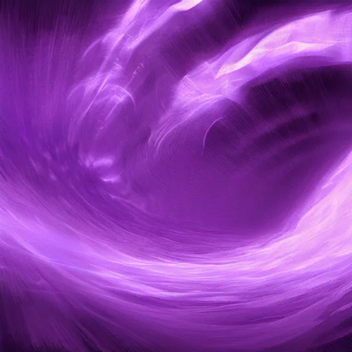 Prompt: An ocean of purple light made of particles and waves, digital art