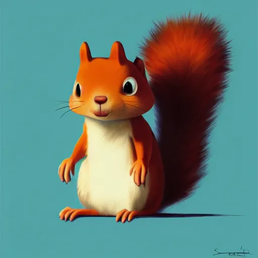 Prompt: goro fujita ilustration a happy little squirrel sitting by goro fujita, painting by goro fujita, sharp focus, highly detailed, artstation