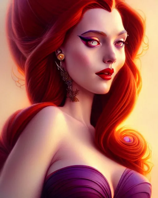 Image similar to Beautiful and playful Jessica Rabbit portrait, art nouveau, fantasy, intricate flower designs, elegant, highly detailed, sharp focus, art by Artgerm and Greg Rutkowski and WLOP