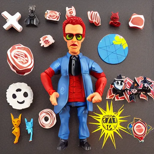 Image similar to quantum mechanics, stop motion vinyl action figure, plastic, toy, butcher billy style