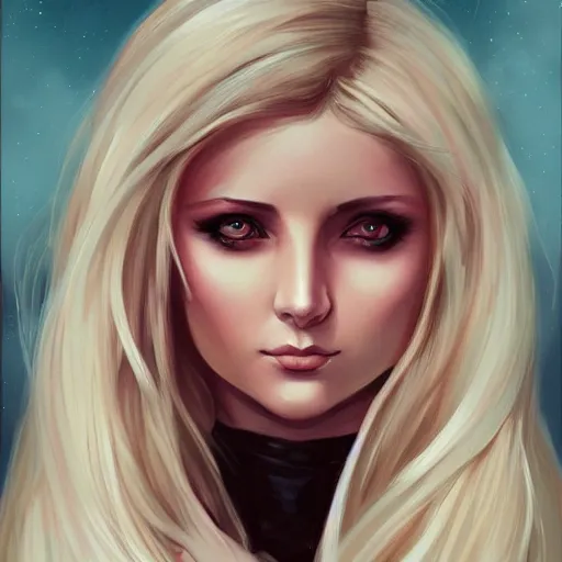 Image similar to painting of cute blonde lauren southern portrait charlie bowater style