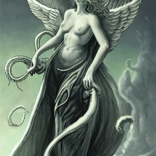 Prompt: a lovecraftian angel
