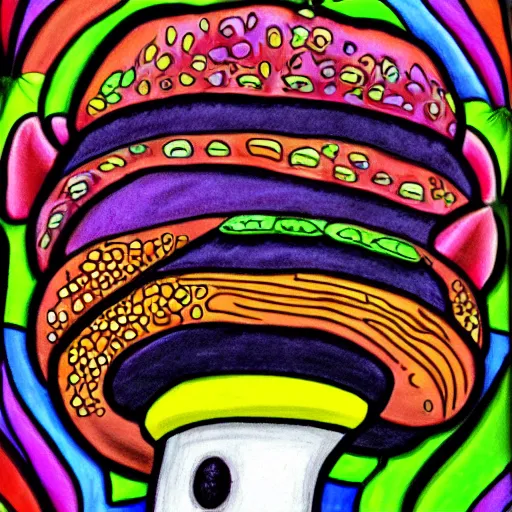 trippy cartoon mushrooms
