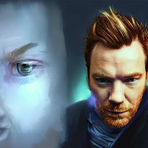 Prompt: ewan mcgregor, digital painting, hyperdetailed, volumetric lighting, sharp focus, portrait, intricate