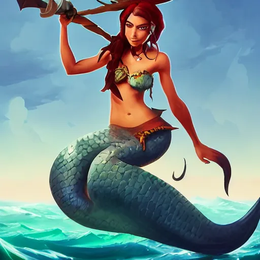 Image similar to jack the pirate mermaid on sea of thieves game avatar hero, behance hd by jesper ejsing, by rhads, makoto shinkai and lois van baarle, ilya kuvshinov, rossdraws global illumination