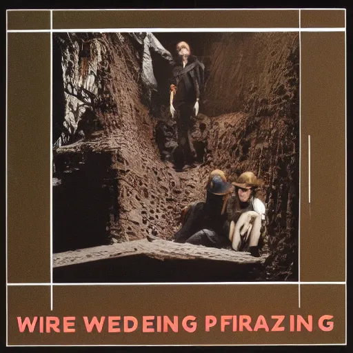 Prompt: wire - frame model eroding | album artwork, used lp ( 1 9 7 7 )