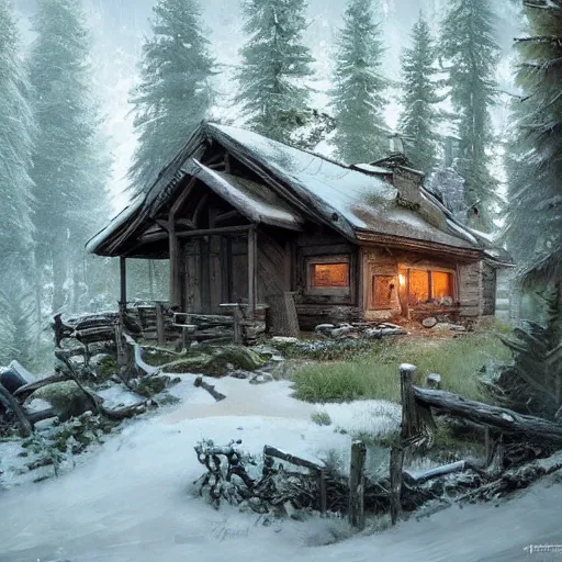 Image similar to a cabin in the woods by Klaus Wittmann