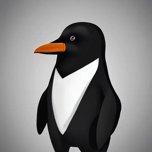 Image similar to Picture of a penguin wearing a suit, hair, godfather, symmetrical, dark environment, smoke, realistic, highly detailed, digital art, trending on artstation,