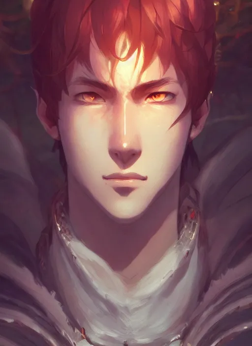 Prompt: a portrait of a male daemon, intricate, tone mapped, ambient lighting, highly detailed, digital painting, artstation, concept art, 4 k, god rays, stunning beautiful, sharp focus, by makoto shinkai and akihiko yoshida and hidari and wlop