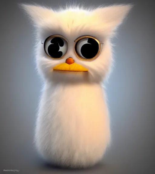 Image similar to Fanart 3D model of a long furby, trending on artstation, cycles render, character bust, For Hire 3D artist, Pixar and Industrial