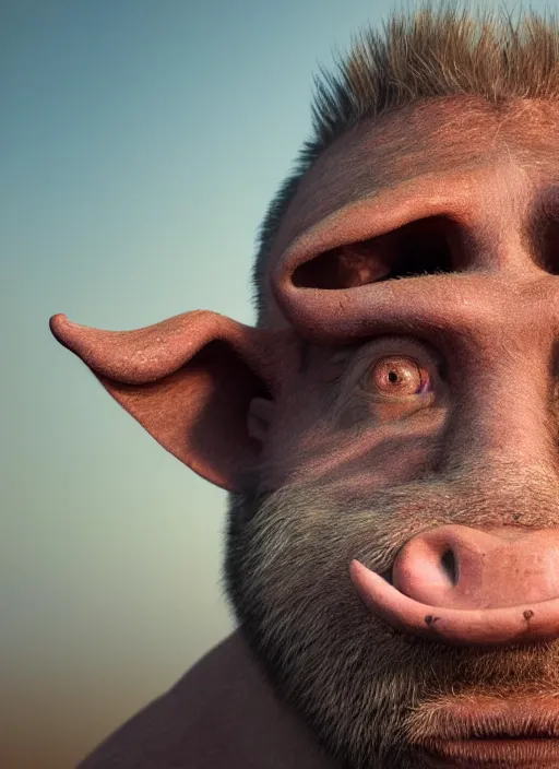 Prompt: closeup portrait of a pigman, depth of field, zeiss lens, detailed, symmetrical, centered, fashion photoshoot, by Annie Leibovitz and Steve McCurry, David Lazar, Jimmy Nelsson, Breathtaking, 8k resolution, extremely detailed, beautiful, establishing shot, artistic, hyperrealistic, beautiful face, octane render