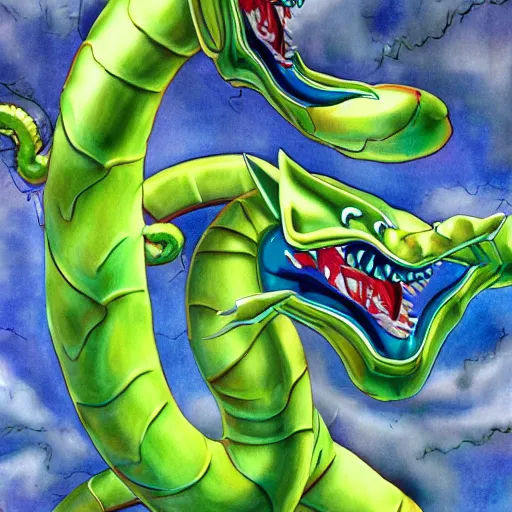 Image similar to shenron, hyper realistic portrait, smiling