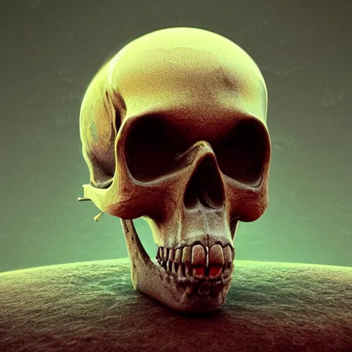 Image similar to portrait_of_a_melting_skull._intricate_abstract._intricate_artwork._by_Tooth_Wu_wlop_beeple_dan_mumford._octane_render_trending_on_artstat