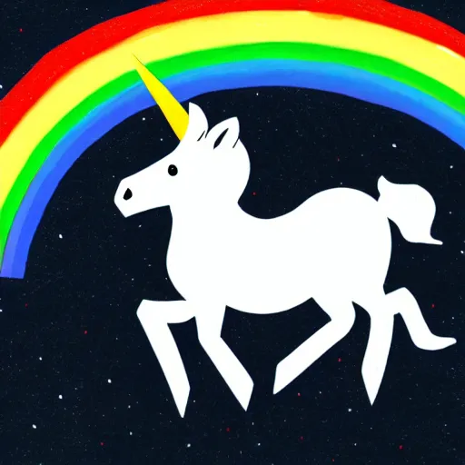 Prompt: illustration of a unicorn lighting a fart on fire which becomes a rainbow.