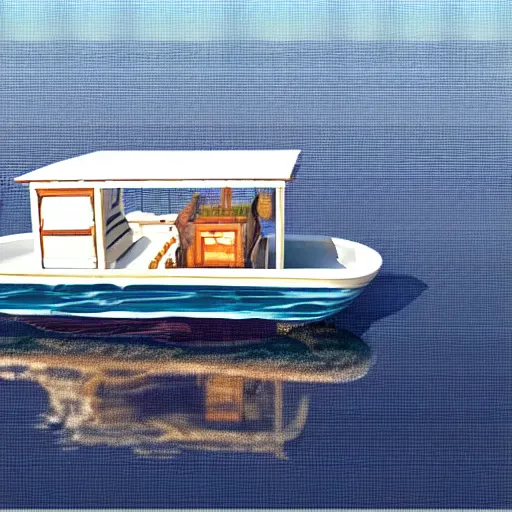 Prompt: pixalated boat