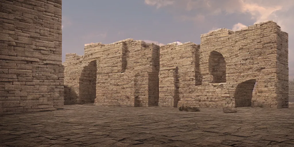 Image similar to beautiful matte painting of giant wall made from stone bricks by blizard entertainment, 8 k, cinematic dramatic atmosphere, dramatic lighting