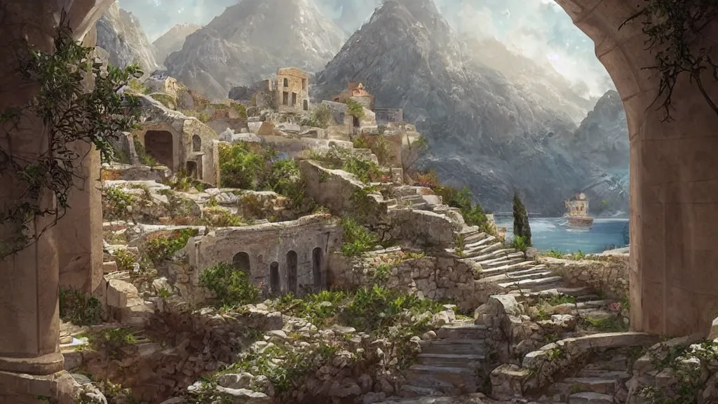 Image similar to old greece, fantasy artwork, award winning, very very very very very very very beautiful scenery, artstation