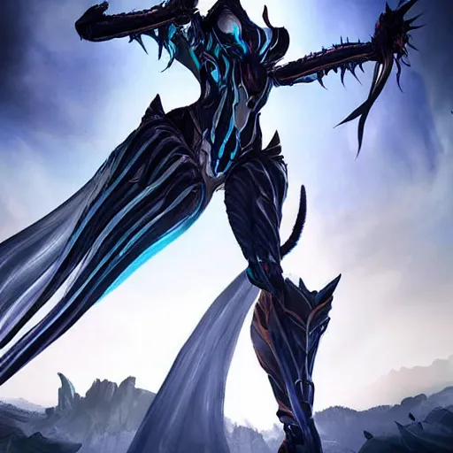 Prompt: beautiful and stunning giant valkyr female warframe, as an anthropomorphism dragon, doing an elegant pose over you, a giant warframe dragon paw looms over your pov, you looking up at her from the ground pov shot, unaware of your existence, slick elegant design, sharp claws, detailed shot legs-up, highly detailed art, epic cinematic shot, realistic, professional digital art, high end digital art, furry art, DeviantArt, artstation, Furaffinity, 8k HD render, epic lighting, depth of field