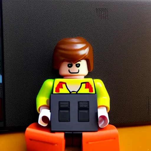 Image similar to “ lego man with a nintendo switch for head ”